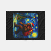 Bigfoot Santa Christmas Starry Night Sasquatch Van Fleecedecke (Vorderseite (Horizontal))