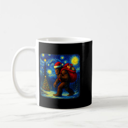Bigfoot Santa Christmas Starry Night Sasquatch Van Kaffeetasse (Links)