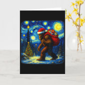Bigfoot Santa Christmas Starry Night Sasquatch Van Karte (Gelbe Blume)