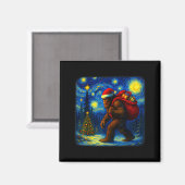 Bigfoot Santa Christmas Starry Night Sasquatch Van Magnet (Vorderseite/Rückseite)