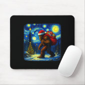 Bigfoot Santa Christmas Starry Night Sasquatch Van Mousepad (Mit Mouse)