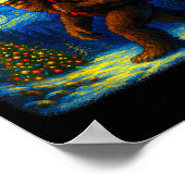 Bigfoot Santa Christmas Starry Night Sasquatch Van Poster (Ecke)