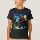 Bigfoot Santa Christmas Starry Night Sasquatch Van T-Shirt (Vorderseite)