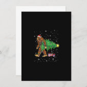 Bigfoot Santa Christmas Tree Lights Funny Xmas Sas Einladung (Vorne/Hinten)