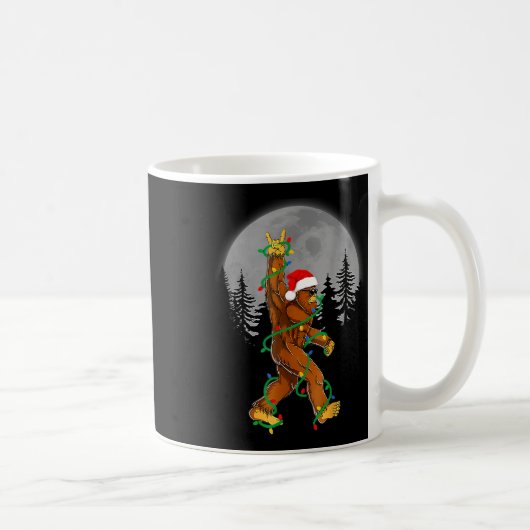 Bigfoot Santa Christmas Tree Lights Funny Xmas Sas Kaffeetasse (Rechts)