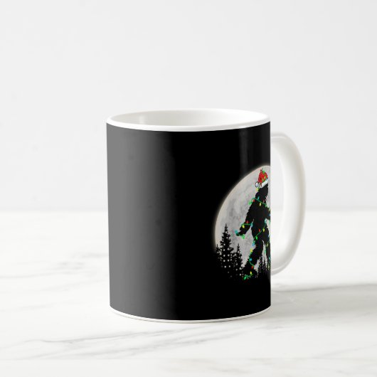 Bigfoot Santa Christmas Tree Lights Funny Xmas Sas Kaffeetasse (VorderseiteRechts)
