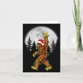 Bigfoot Santa Christmas Tree Lights Funny Xmas Sas Karte (Vorderseite)