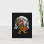 Bigfoot Santa Christmas Tree Lights Funny Xmas Sas Karte (Vorderseite)