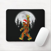 Bigfoot Santa Christmas Tree Lights Funny Xmas Sas Mousepad (Mit Mouse)