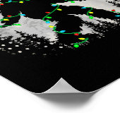 Bigfoot Santa Christmas Tree Lights Funny Xmas Sas Poster (Ecke)