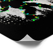 Bigfoot Santa Christmas Tree Lights Funny Xmas Sas Poster (Ecke)