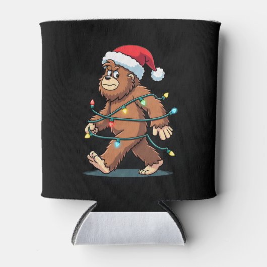 Bigfoot Santa Christmas Tree Lights Xmas Boys Men Dosenkühler (Vorderseite)