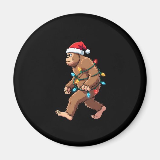 Bigfoot Santa Christmas Tree Lights Xmas Boys Men Magnet (Vorne)