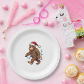 Bigfoot Santa Christmas Tree Lights Xmas Boys Men Pappteller (Party)