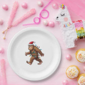 Bigfoot Santa Christmas Tree Lights Xmas Boys Men  Pappteller (Party)