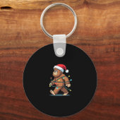Bigfoot Santa Christmas Tree Lights Xmas Boys Men Schlüsselanhänger (Vorderseite)