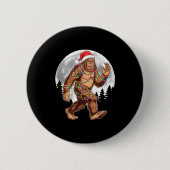 Bigfoot Santa Christmas Tree Lights Xmas Sasquatch Button (Vorderseite)
