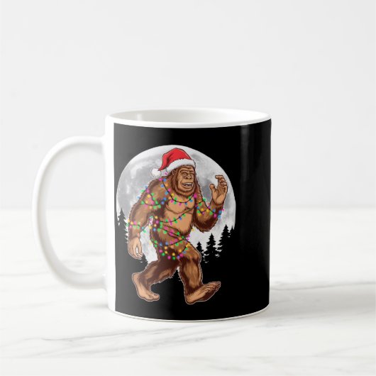 Bigfoot Santa Christmas Tree Lights Xmas Sasquatch Kaffeetasse (Links)