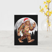 Bigfoot Santa Christmas Tree Lights Xmas Sasquatch Karte (Gelbe Blume)