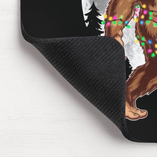 Bigfoot Santa Christmas Tree Lights Xmas Sasquatch Mousepad (Ecke)