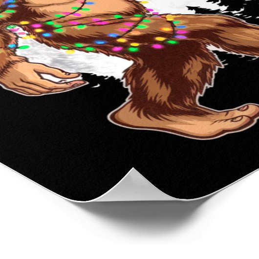 Bigfoot Santa Christmas Tree Lights Xmas Sasquatch Poster (Ecke)