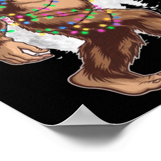 Bigfoot Santa Christmas Tree Lights Xmas Sasquatch Poster (Ecke)