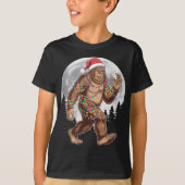 Bigfoot Santa Christmas Tree Lights Xmas Sasquatch T-Shirt (Vorderseite)