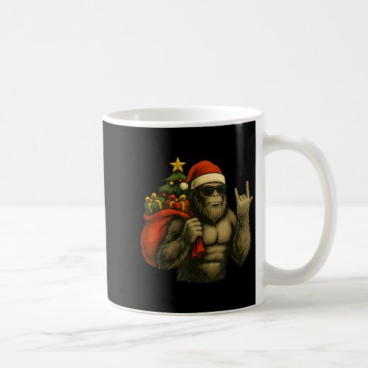 Bigfoot Santa Christmas Tree Rock On Funny Xmas Sa Kaffeetasse (Rechts)