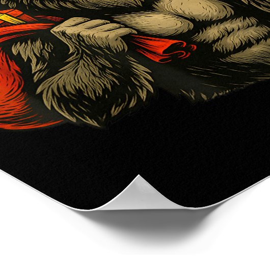 Bigfoot Santa Christmas Tree Rock On Funny Xmas Sa Poster (Ecke)