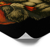 Bigfoot Santa Christmas Tree Rock On Funny Xmas Sa Poster (Ecke)