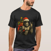 Bigfoot Santa Christmas Tree Rock On Funny Xmas Sa T-Shirt (Vorderseite)