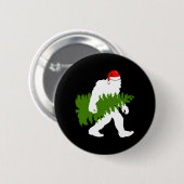BigFoot Santa Claus Fun Christmas Ohrts Button (Vorne & Hinten)