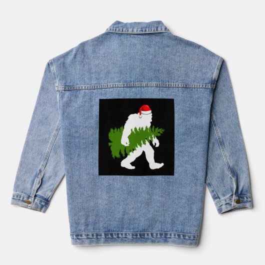 BigFoot Santa Claus Fun Christmas Ohrts Jeansjacke (Rückseite)