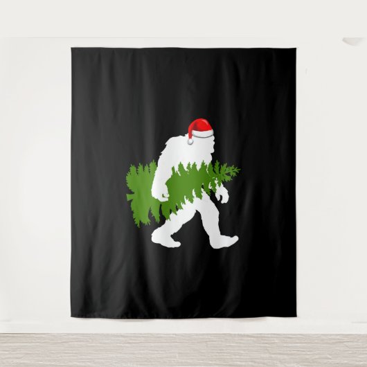 BigFoot Santa Claus Fun Christmas Ohrts Wandteppich (Vorderseite)
