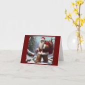 Bigfoot Santa Claus Karte (Gelbe Blume)
