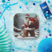 Bigfoot Santa Claus Pappteller (Party)
