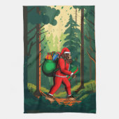Bigfoot Santa Claus Sack der Geschenke Geschirrtuch (Vertikal)