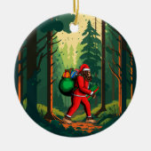 Bigfoot Santa Claus Sack der Geschenke Keramik Ornament (Vorne)