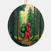 Bigfoot Santa Claus Sack der Geschenke Keramik Ornament (Links)