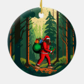 Bigfoot Santa Claus Sack der Geschenke Keramik Ornament (Hinten)