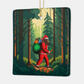 Bigfoot Santa Claus Sack der Geschenke Keramikornament (Links)
