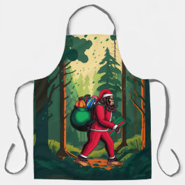 Bigfoot Santa Claus Sack der Geschenke Wald Woods Schürze