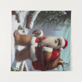 Bigfoot Santa Claus Wandteppich (Vorderseite (Horizontal))