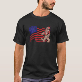 Bigfoot Santa Claus Weihnachten Patriotische Flagg T-Shirt