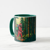 Bigfoot Santa Forest liefert Geschenke lustig Tasse (Vorderseite Links)