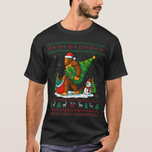 Bigfoot Santa Hässlicher Weihnachtsbaum Lustige We T-Shirt