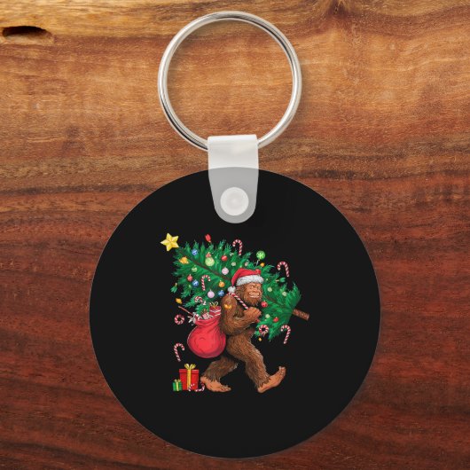 Bigfoot Santa Most Wonderful Christmas Tree Lights Schlüsselanhänger (Vorderseite)