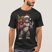 Bigfoot Santa Rock On Funny Christmas Sasquatch T-Shirt (Vorderseite)