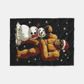 Bigfoot Santa Snowman Kids Boys Men Xmas Christmas Fleecedecke (Vorderseite (Horizontal))