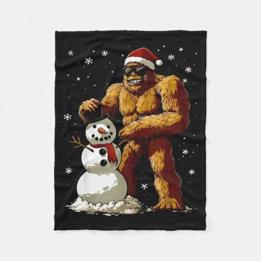 Bigfoot Santa Snowman Kids Boys Men Xmas Christmas Fleecedecke (Vorderseite)